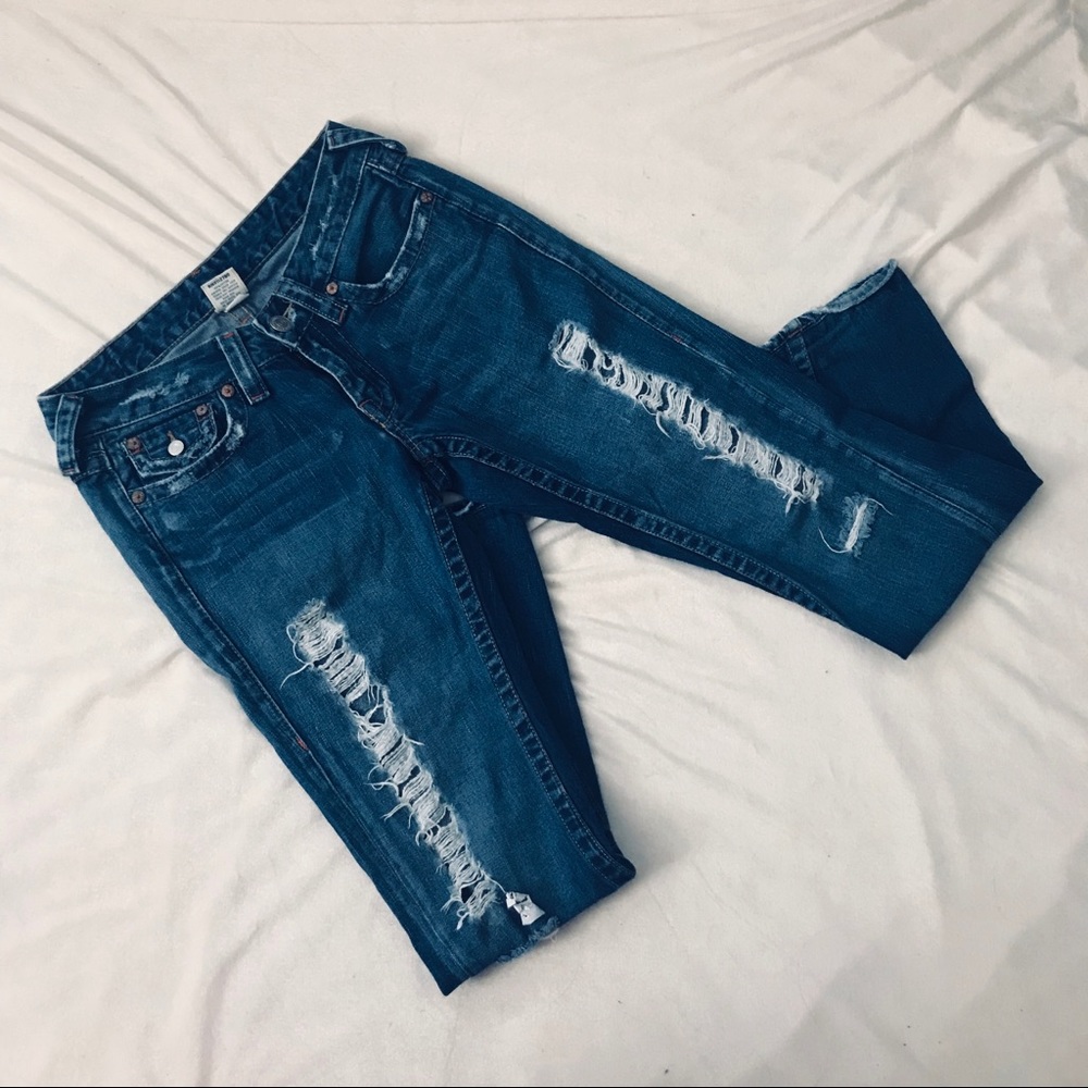 Distressed True Religion Jeans